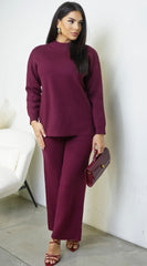 Mirel Knit Set - Burgundy