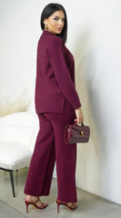 Mirel Knit Set - Burgundy