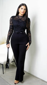 Sorvella Lace Jumpsuit - Black