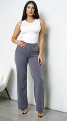 Nolira Straight Pants - Gray