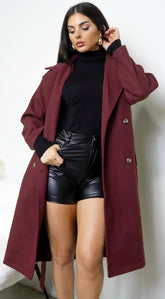 Belvra Classic Trench - Burgundy
