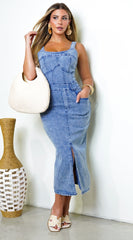 Sevinn Denim Midi Dress - Blue