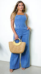 Evolet Denim Jumpsuit - Blue