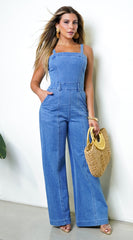 Evolet Denim Jumpsuit - Blue