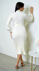 Harbin Sweater Midi Dress - Ivory