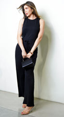 Mirage Sleeveless Waist Band Detail Jumpsuit - Black
