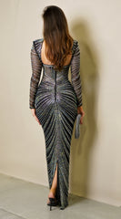 Molly Black Rhinestone Maxi Dress