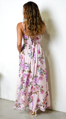Sunlit Meadow Floral Maxi Dress - Lilac