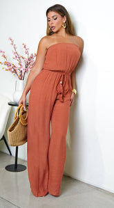 May Tube Jumpsuit - Brick