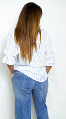 Slow Fade Striped Twist Shirt - Blue