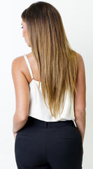 Celestine Satin Cowl Neck Bodysuit - Cream