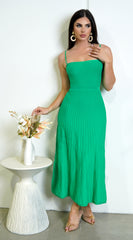 Isabelle Ribbed Midi Dress - Green