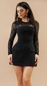 Nexa Strapless Mini Dress Romper - Black
