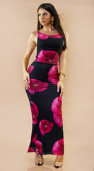 Rosalia Floral Maxi Dress - Black