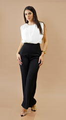 Capri Color Block Jumpsuit - White/Black
