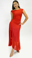 Ascent Off Shoulder Maxi Dress - Red