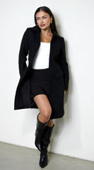 Align Tailored Front Button Peacoat - Black