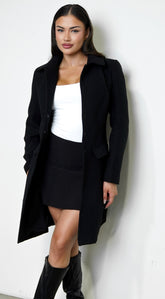 Align Tailored Front Button Peacoat - Black