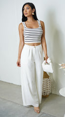 Calia Linen Wide Pants - White