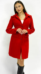 Align Tailored Front Button Peacoat - Red