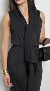 Eclisse Front Tie Jumpsuit - Black