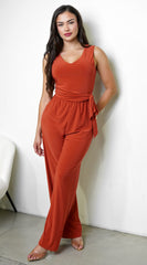 Aravé Waist tie Jumpsuit - Rust