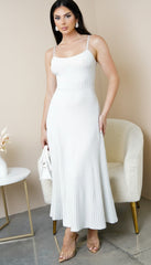 Janece Shimmer Knit Midi Dress - Silver