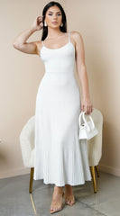 Janece Shimmer Knit Midi Dress - Silver