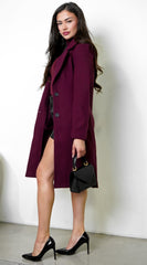 Alera Longline Coat - Burgundy