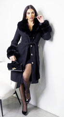Renée Faux Fur Coat - Black