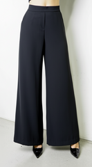 Leona Elasticized Wide Leg Pants - Black