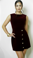 Selune Velvet Romper - Burgundy