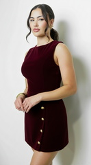 Selune Velvet Romper - Burgundy