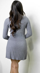 Aurora Sweater Knit Midi Dress - Gray
