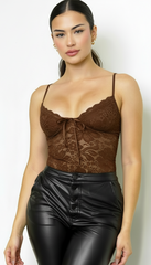 Sorrel Lace Cami Top - Brown