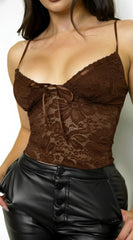 Sorrel Lace Cami Top - Brown