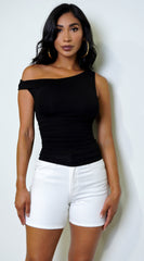 Nadia One Shoulder Top - Black