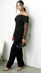 Liora Off Shoulder Jumpsuit - Black