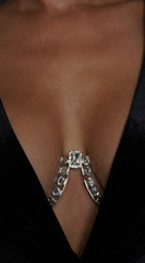 Allure Elegance Crystal Bra Chain - Silver