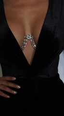 Allure Elegance Crystal Bra Chain - Silver