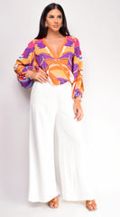 Leona Elasticized Wide Leg Pants - Ivory