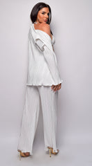 Nya Off White Plisse Three Piece Set