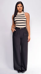 Theon Black Wide Pants