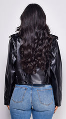Piper Faux Leather Jacket - Black