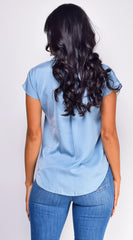 Kai Button Up Top - Blue