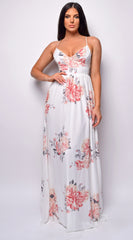 Fayola White Floral Print Maxi Dress