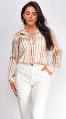 Adania Multi Satin Shirt - Beige