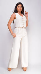 Raine Light Beige Vest & Pants Set