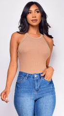 Maria Ribbed Top - Brown
