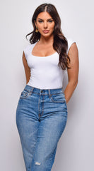 Hesper Basic Cap Sleeve Top - Off White